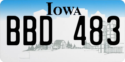 IA license plate BBD483