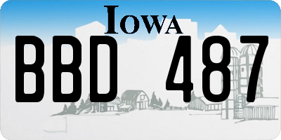 IA license plate BBD487