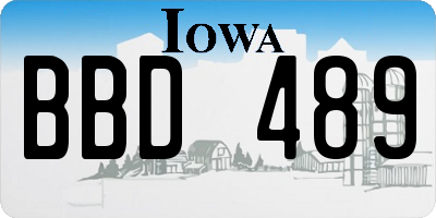 IA license plate BBD489