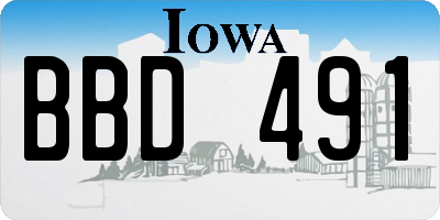 IA license plate BBD491