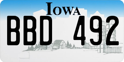 IA license plate BBD492