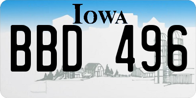 IA license plate BBD496