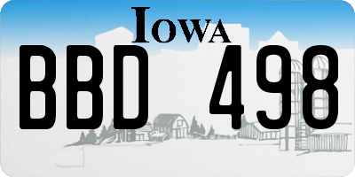 IA license plate BBD498