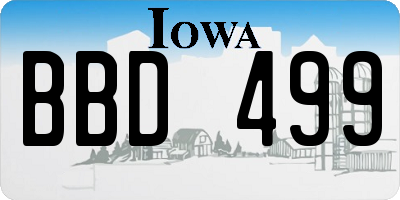 IA license plate BBD499