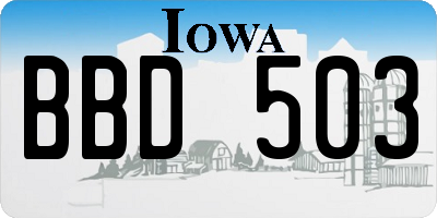 IA license plate BBD503