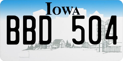 IA license plate BBD504