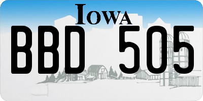 IA license plate BBD505