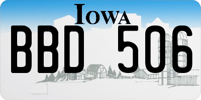 IA license plate BBD506