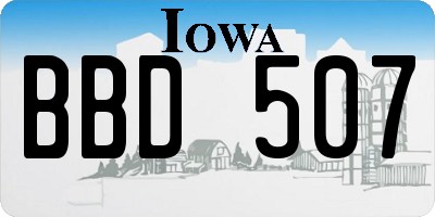 IA license plate BBD507