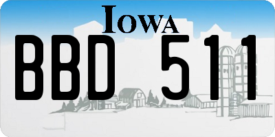 IA license plate BBD511