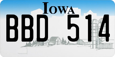 IA license plate BBD514