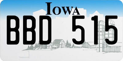 IA license plate BBD515