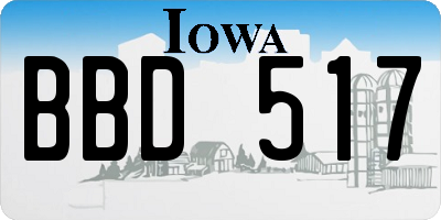 IA license plate BBD517