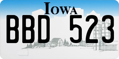 IA license plate BBD523