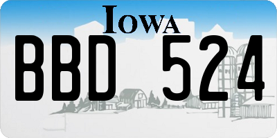 IA license plate BBD524