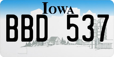 IA license plate BBD537