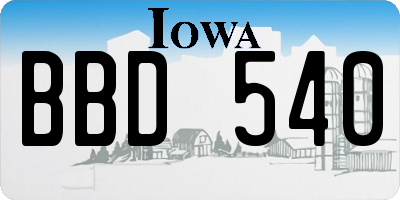 IA license plate BBD540