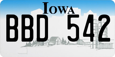 IA license plate BBD542