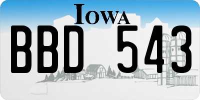 IA license plate BBD543