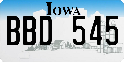IA license plate BBD545