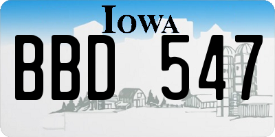 IA license plate BBD547