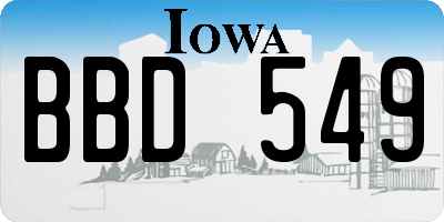 IA license plate BBD549