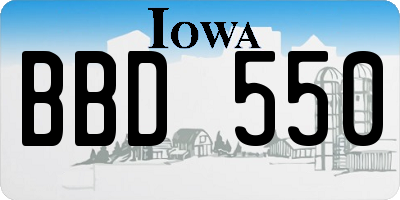 IA license plate BBD550