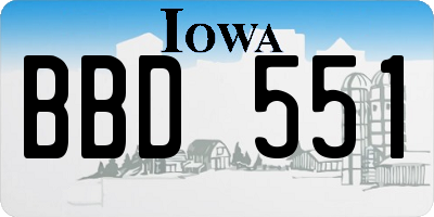 IA license plate BBD551