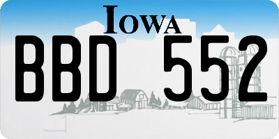 IA license plate BBD552