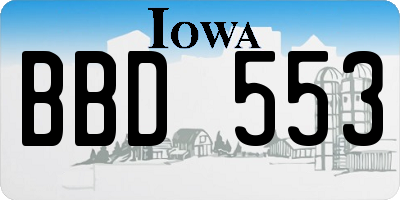 IA license plate BBD553