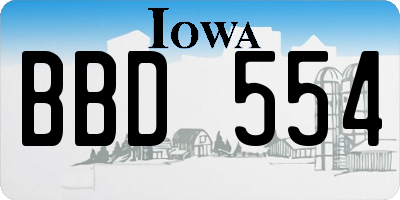 IA license plate BBD554