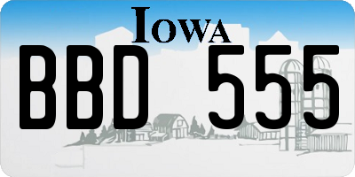 IA license plate BBD555