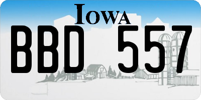 IA license plate BBD557