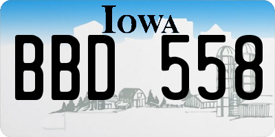IA license plate BBD558
