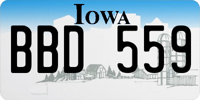 IA license plate BBD559