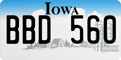 IA license plate BBD560