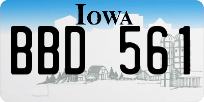 IA license plate BBD561