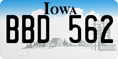 IA license plate BBD562