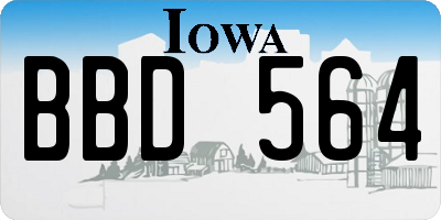 IA license plate BBD564