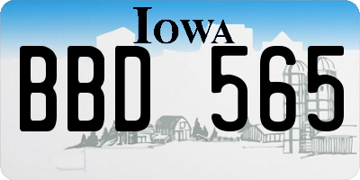 IA license plate BBD565