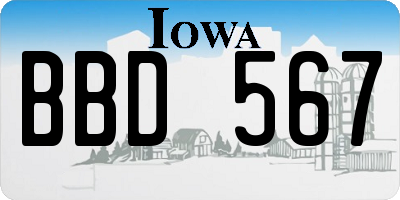 IA license plate BBD567
