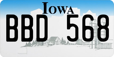 IA license plate BBD568