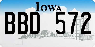 IA license plate BBD572