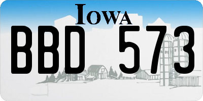 IA license plate BBD573