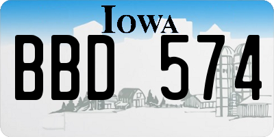 IA license plate BBD574