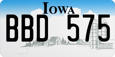 IA license plate BBD575