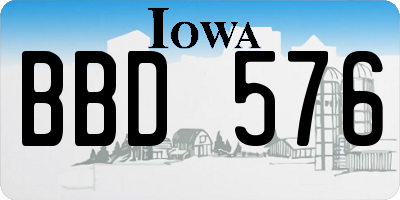 IA license plate BBD576