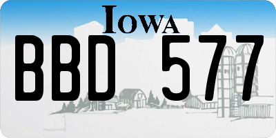IA license plate BBD577