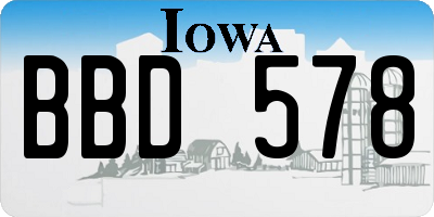 IA license plate BBD578