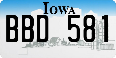 IA license plate BBD581